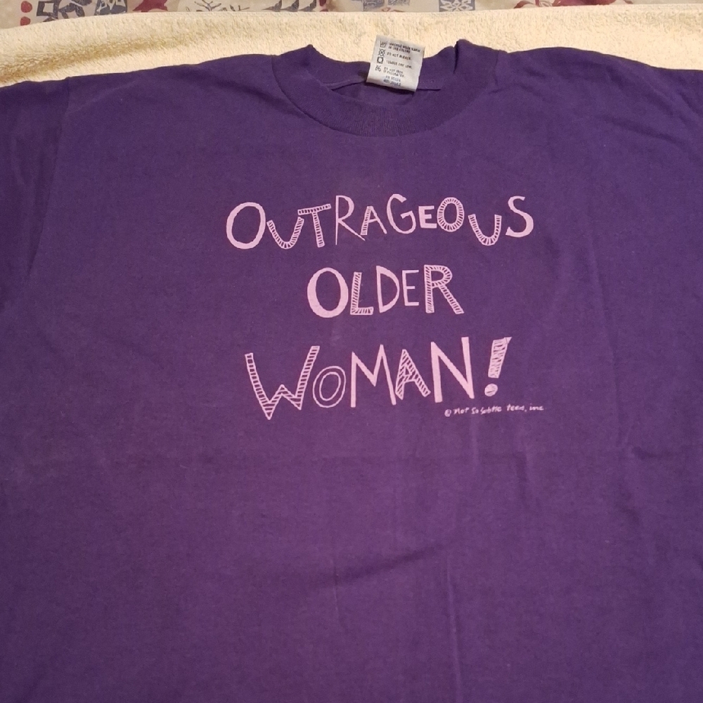 Purple Graphic Tee - Outrageous Older Woman